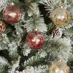 Karaca Home Glitzerkugel Christbaumschmuck, 4er Set, 8 cm