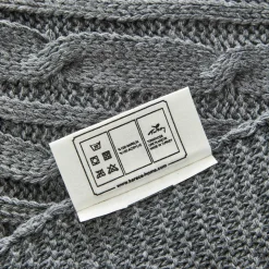Karaca Home Grey Cable Knit Throw Öko-Tex Zertifiziert