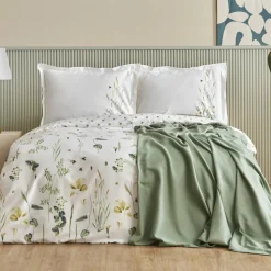 Karaca Home Herbal 100% Baumwolle Doppelbett Bettwäsche Set Weiß