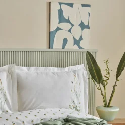 Karaca Home Herbal 100% Baumwolle Doppelbett Bettwäsche Set Weiß