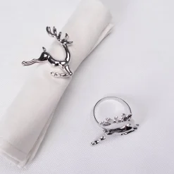 Karaca Home Hirsch Silber 2 Teilig Serviettenring