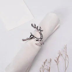 Karaca Home Hirsch Silber 2 Teilig Serviettenring