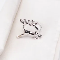 Karaca Home Hirsch Silber 2 Teilig Serviettenring