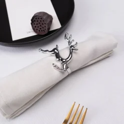 Karaca Home Hirsch Silber 2 Teilig Serviettenring