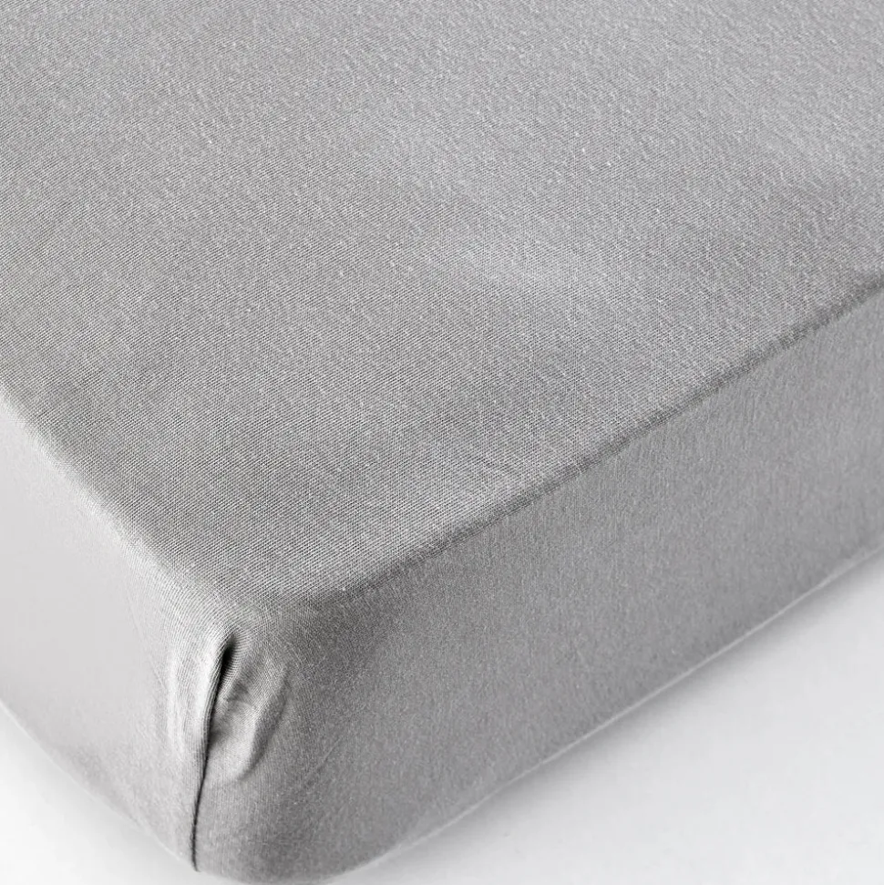 Karaca Home Jersey Fitted Bed Sheet Grey 200x200 cm + 30 cm Öko-Tex Zertifiziert
