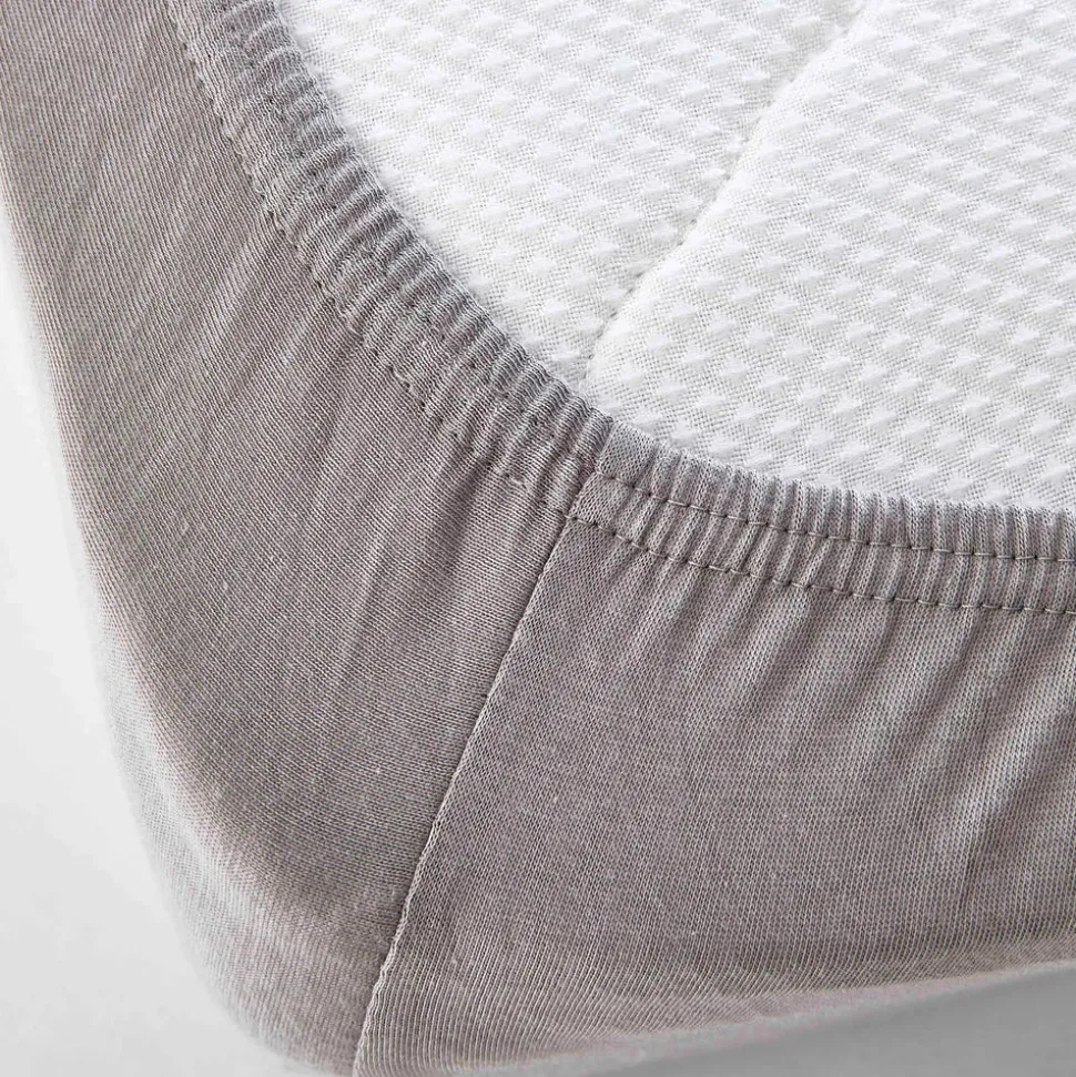 Karaca Home Jersey Fitted Bed Sheet Grey 200x200 cm + 30 cm Öko-Tex Zertifiziert