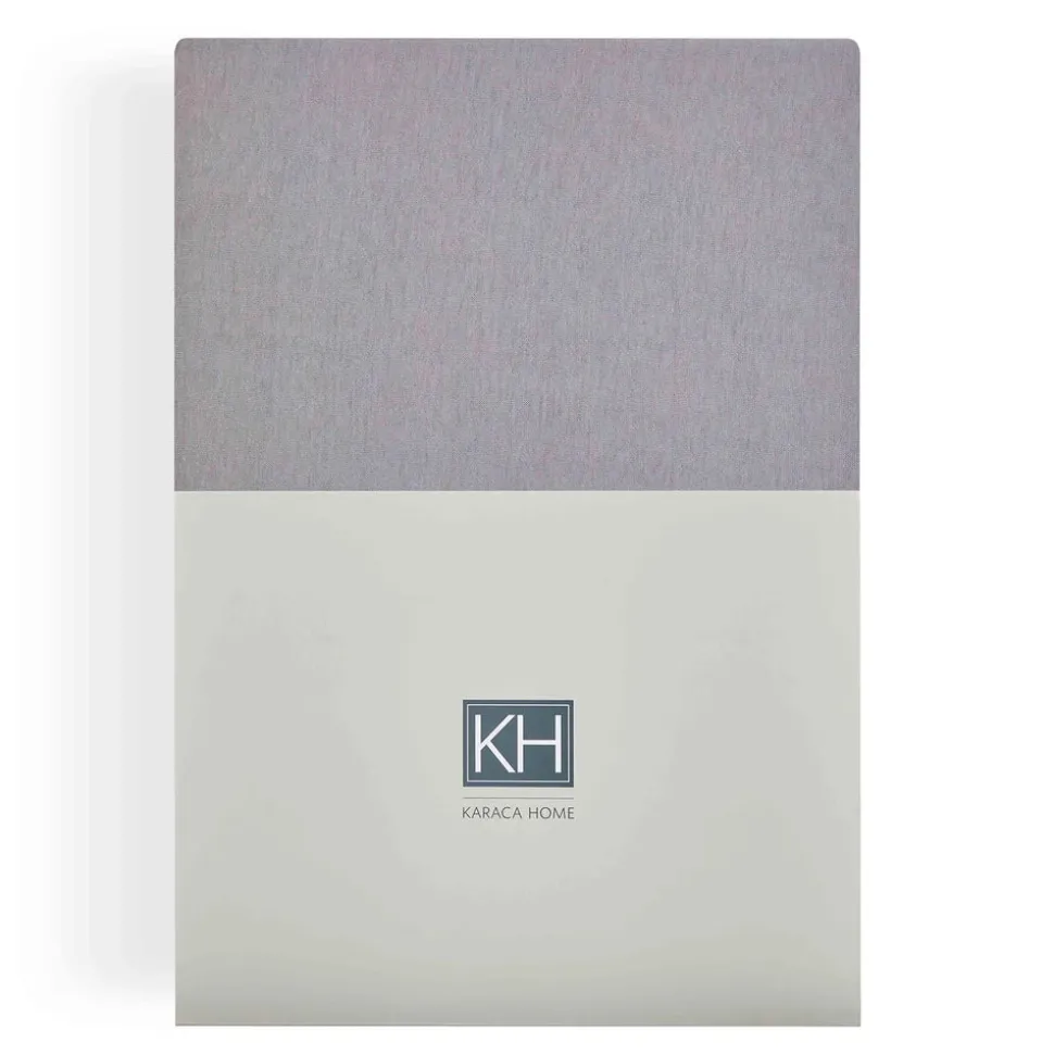 Karaca Home Jersey Fitted Bed Sheet Grey 200x200 cm + 30 cm Öko-Tex Zertifiziert