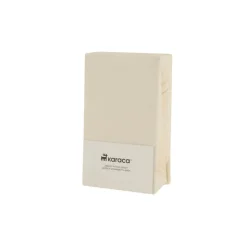 Karaca Home Jersey Spannbettlaken, 120x200+30cm, Creme