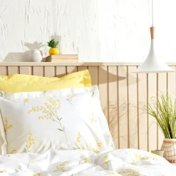 Karaca Home Loretta 100% Baumwolle Einzelbett Bettwäsche Set, Gelb