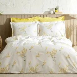 Karaca Home Loretta Gelb 100% Baumwolle Doppel Bettbezug Set