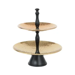 Karaca Home Moroccan 2-stöckiger Servierständer Gold 25,5 x 30 cm