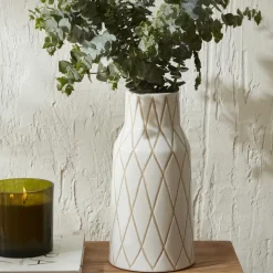 Karaca Home Mosaik Vase 14 x 14 x 28,5 cm Weiß