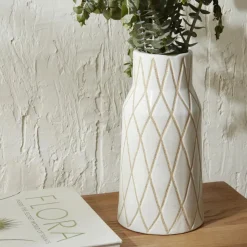 Karaca Home Mosaik Vase 16 x 16 x 32 cm Weiß