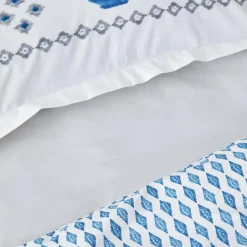 Karaca Home Neos Blau 100% Baumwolle Einzelbettdecke Set