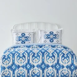 Karaca Home Neos Blaues Baumwolle Doppel Bettbezug-Set