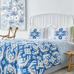 Karaca Home Neos Blaues Baumwolle Doppel Bettbezug-Set