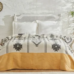 Karaca Home Raya Doppelte Baumwolldecke, Senf