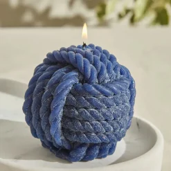 Karaca Home Rope Kerze 8 cm, Marineblau