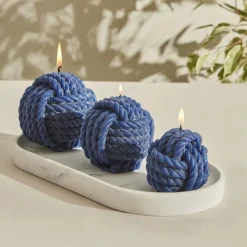 Karaca Home Rope Kerze 8 cm, Marineblau