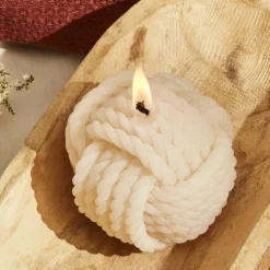 Karaca Home Rope Kerze 8 cm, Creme