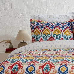 Karaca Home Sarah anderson lionel einzel bettbezug set blau