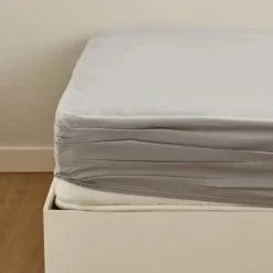 Karaca Home Spannbettlaken Doppelbett Hellgrau aus 100 % Baumwolle