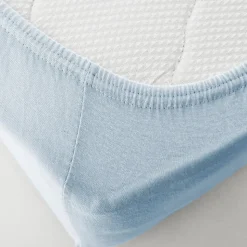 Karaca Home Spannbettlaken Light Blue 90x200 cm + 30 cm Öko-Tex Zertifiziert