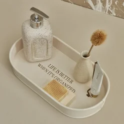 Karaca Home Sylvia Dekorativer Tablett-Organizer Weiß 29 cm