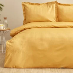Karaca Home Uniq 100% Baumwolle Satin Einzel Bettbezug Set, Senf