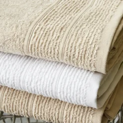 Karaca Home Vinos 4-teiliges Gesicht/Badehandtuch Hamam Set Beige