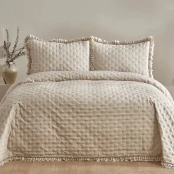 Karaca Home Viona Doppelbett-Bettüberwurf-Set Beige