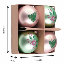 Karaca Home Weihnachten Hübsches Baumschmuck Set, 4 Teilig, 8 cm