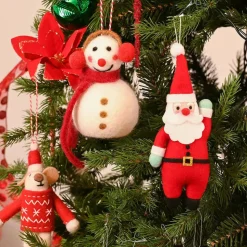 Karaca Home Weihnachten Schneemann mit Ohrenschützer Baumschmuck, 8x13 cm