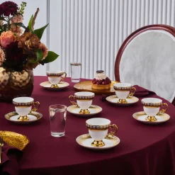 Karaca Hürrem Kaffeetassenset für 6 Personen, 90 ml