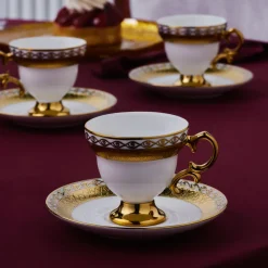 Karaca Hürrem Kaffeetassenset für 6 Personen, 90 ml