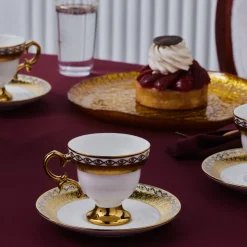 Karaca Hürrem Kaffeetassenset für 6 Personen, 90 ml