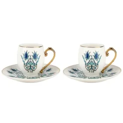 Karaca Iznik 4 teiliges Mochatassen Espressotassen Set für 2 Personen