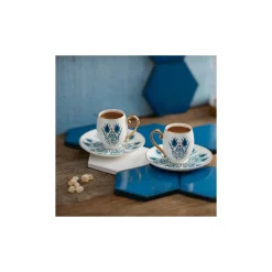 Karaca Iznik 4 teiliges Mochatassen Espressotassen Set für 2 Personen