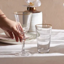 Karaca Jamie Goldrand 24 Teile für 12 Personen Tassenset