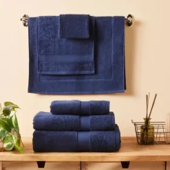 Karaca Joey Duschtuch aus Egyptian Baumwolle, Dunkelblau, 70x140 cm