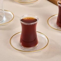 Karaca Juliet Gold Rand 6-Personen-Tee-Set