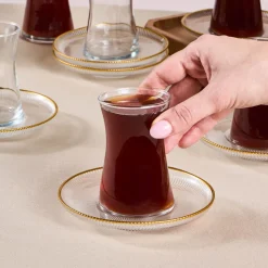 Karaca Juliet Gold Rand 6-Personen-Tee-Set