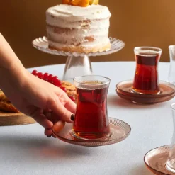 Karaca Juliet Mocha Mousse 12-teiliges Teegläser-Set für 6 Personen, 170 ml