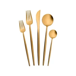 Karaca Jupiter Matte Gold 60-teiliges Besteck für 12 Personen mit Boxed