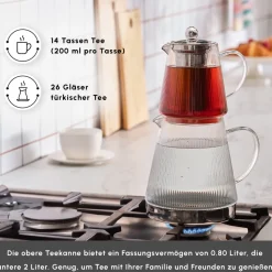 Karaca Keops XL Glas-Teekanne