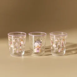 Karaca Kids 3-Teiliges Glasbecher-Set Für Mädchen, Rosa