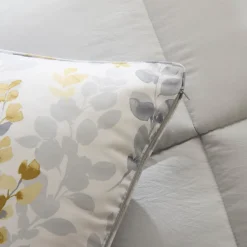 Karaca Leaf Graues Einzel Comforter Set 155x220+50x70