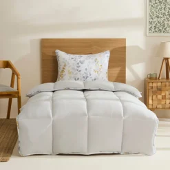 Karaca Leaf Graues Einzel Comforter Set 135x200+50x70