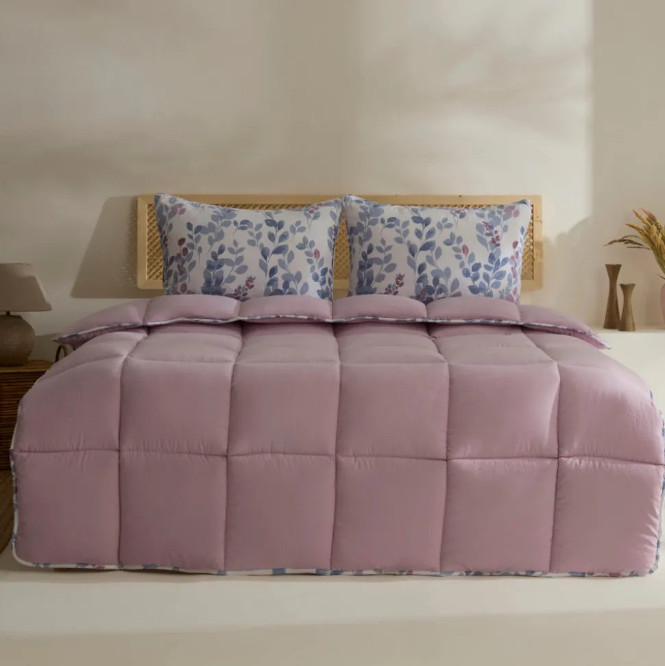 Karaca Leaf Multicolor Doppelbett Komforter Set 200x200+2x50x70