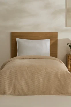 Karaca Leaves Ecru Einzelbettdecke 150x200